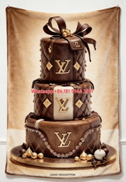 LV Luxury Cake Art Blanket Three-Tier LV Monogram Cake Throw 029